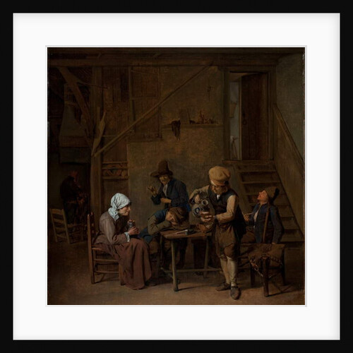 Peasants in an interior by Cornelis Schaeck