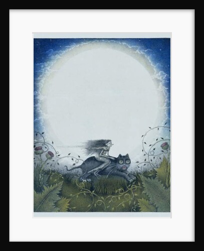 Scottish Witch on a Black Cat by Wayne Anderson