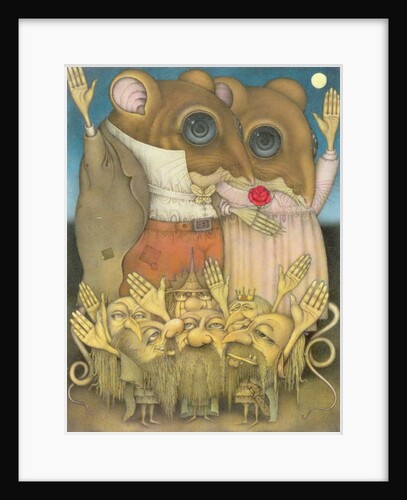 Mouse Couple and Dwarves Waving by Wayne Anderson