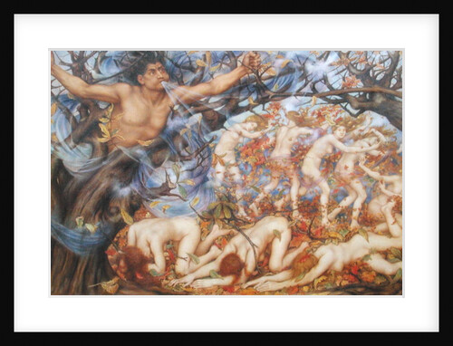 Boreas and Fallen Leaves by Evelyn De Morgan
