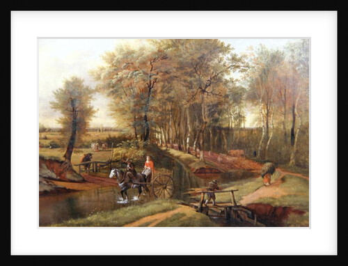 A Wooded River Landscape with Figures, Horse and Cart, 1692 by Jan Siberechts