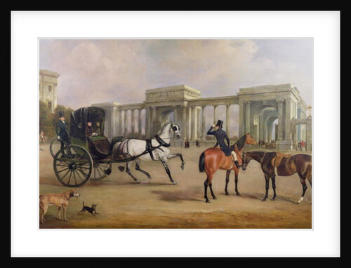 Mr. Massey Stanley with cabriolet and hacks at Hyde Park Corner, 1833 by John E. Ferneley
