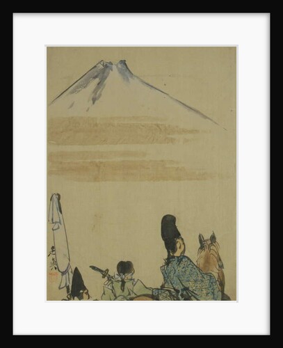 Travellers near Mount Fujiyama, c.1872 by Shibata Zeshin