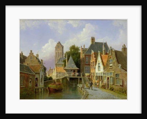 Canal Scene in Holland, 1898 by Pieter Christiaan Cornelis Dommelshuizen