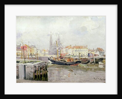 SS. Petrus en Pauluskerk and the Vissers Quay in Ostend by Paul Mathieu