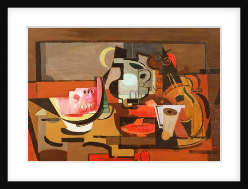Still life with a slice of Watermelon, c.1929 by Louis Marcoussis