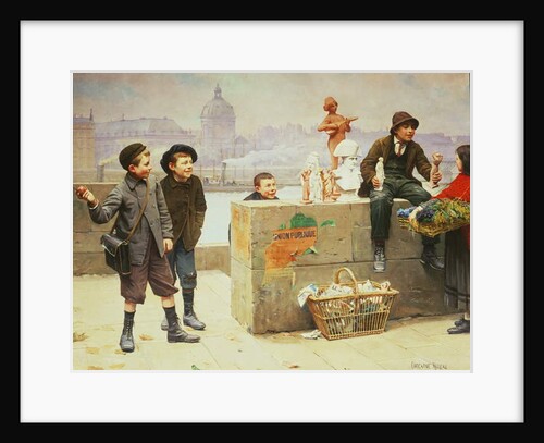 Young Pedlars on the Pont Des Arts, Paris by Paul Charles Chocarne-Moreau