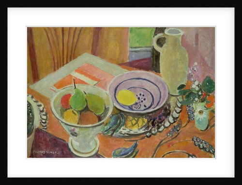 Pottery and Fruit on a Table by Mildred Bendall