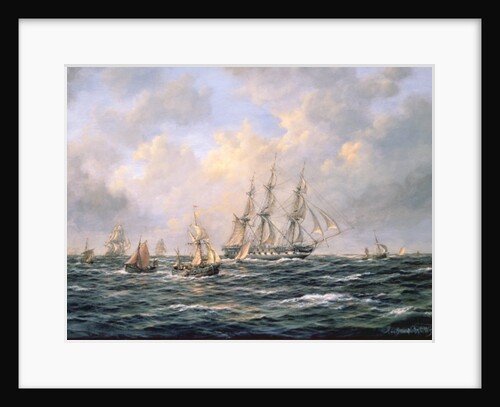 Convoy of East Indiamen amid Fishing Boats by Richard Willis