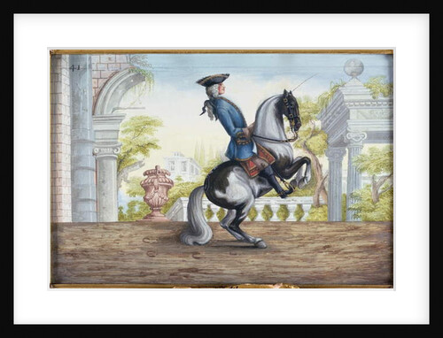 No. 41 A skewbald horse of the Spanish Riding School performing the 'Pesade' by Baron Reis d' Eisenberg