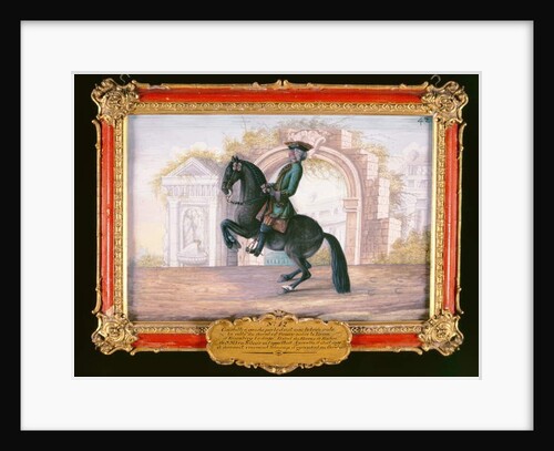 No. 42 'Agrable', a dark fawn horse of the Spanish Riding School performing a dressage movement called a 'Curvet' by Baron Reis d' Eisenberg