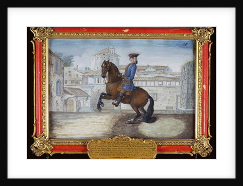 No. 35 A Barbary bay horse of the Spanish Riding School performing a dressage movement in St. Mark's Square, Florence by Baron Reis d' Eisenberg