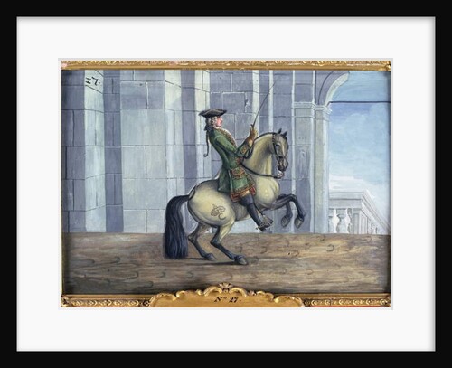 No. 27 A grey horse of the Spanish Riding School performing a dressage movement called the 'Levade' by Baron Reis d' Eisenberg