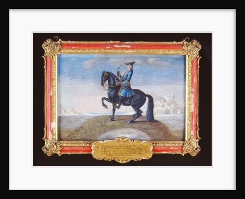 No. 38 A Neapolitan Calabrian horse of the Spanish Riding School performing a dressage movement called the 'Piaffe' by Baron Reis d' Eisenberg