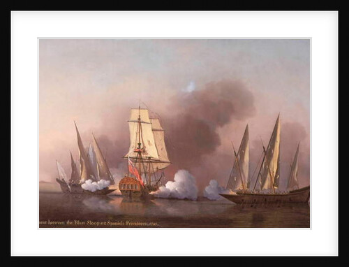 The Engagement between the Blast Sloop and two Spanish Privateers, 1745 by Samuel Scott