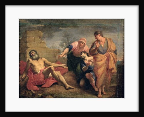 Job with his wife and friends by Andrea Sacchi