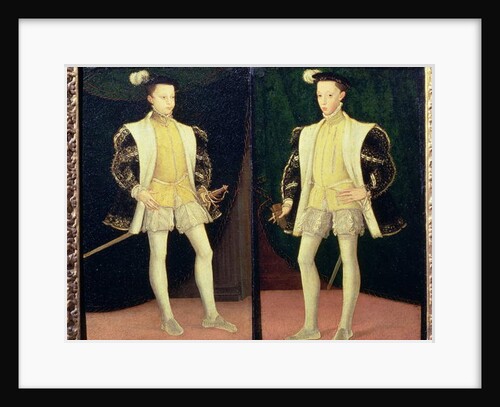 Left to right Francis II and Charles IX of France by Francois (school of) Clouet