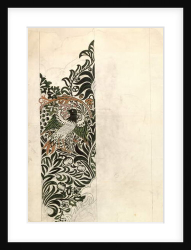 Unfinished 'Bird and Vine' wood block design for wallpaper, 1878 by William Morris