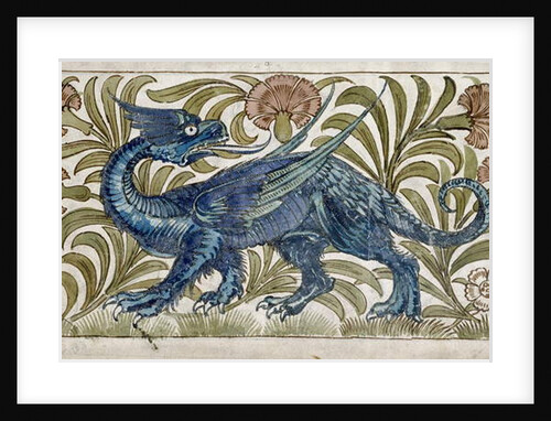Dragon design for a tile by William De Morgan