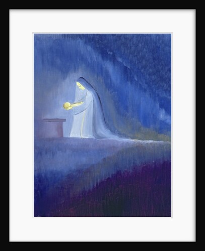 The Virgin Mary cared for her child Jesus with simplicity and joy, 2001 by Elizabeth Wang