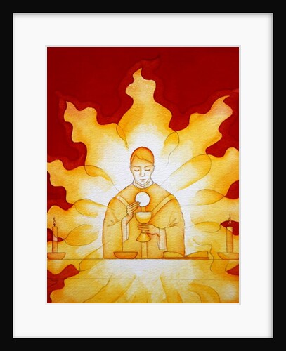 The Presence of Jesus in the Eucharist is like a blazing fire of glory, 2001 by Elizabeth Wang
