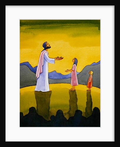 Jesus Christ performs the miracle of the loaves and the fish, 2004 by Elizabeth Wang