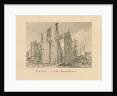 Buckinghamshire - Chenies Hall: sepia drawing, 1824 by John Buckler