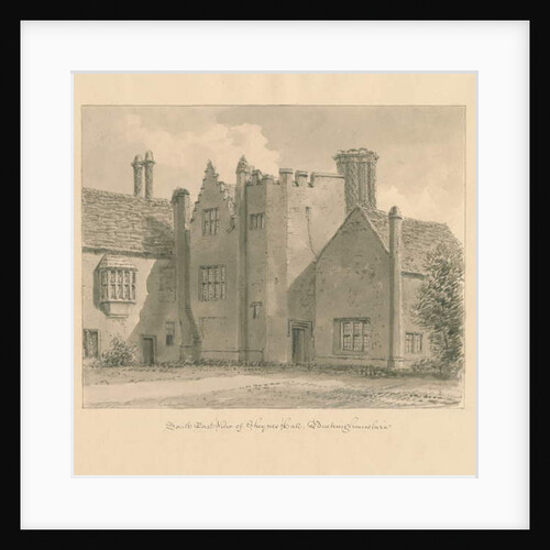 Buckinghamshire - Chenies Hall: sepia drawing, 1824 by John Chessell Buckler