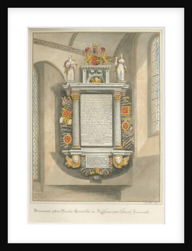 Cornwall - Kilkhampton Church - Monument of Sir Bevil Grenville, 1827 by John Buckler