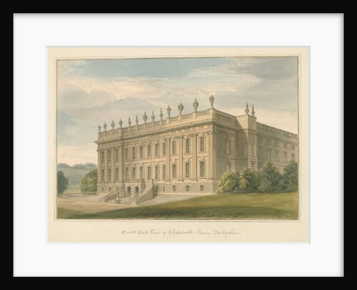 Derbyshire - Chatsworth Hall, 1812 by John Buckler