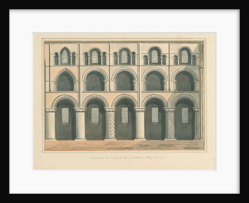 Essex - Waltham Abbey - Section of the North Side of the Nave, 1802 by John Buckler