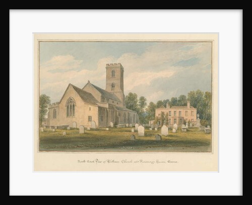 Essex - Witham Church and Parsonage House, 1825 by John Buckler