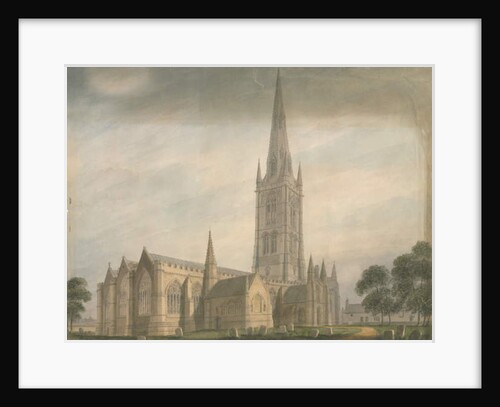 Lincolnshire - Grantham Church, 1811 by John Buckler