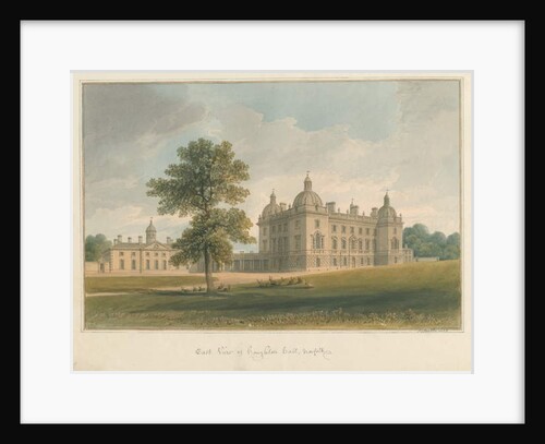 Norfolk - Houghton Hall, 1826 by John Chessell Buckler