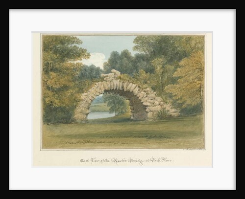 Oxfordshire - Henley upon Thames- Rustic Bridge at Park Place, 1826 by John Buckler