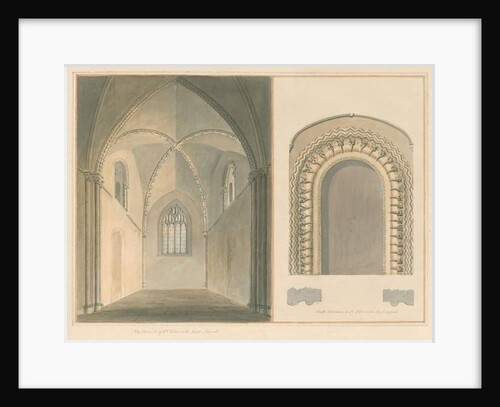 Oxfordshire - Oxford - Chancel and South Entrance of St. Peter in the East Church, 1803 by John Buckler