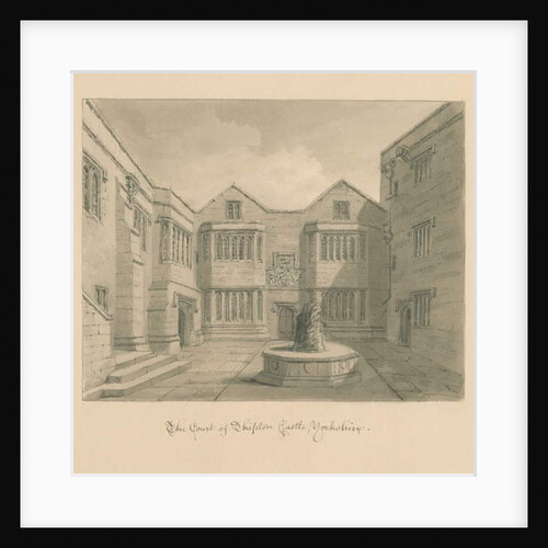 Yorkshire - Skipton Castle: sepia drawing, 1818 by John Chessell Buckler