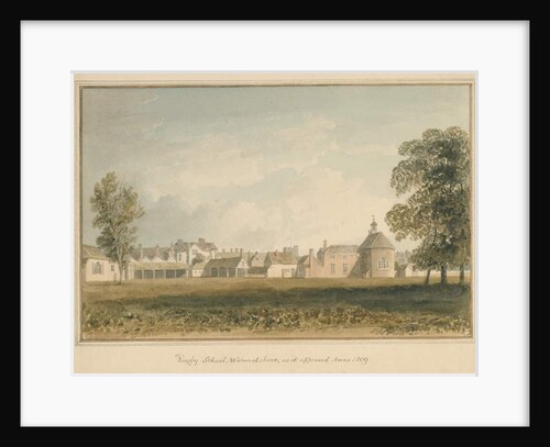Warwickshire - Rugby School, 1809 by John Buckler