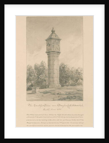 Westmorland - Brougham Castle - Countess Pillar: sepia drawing, 1800 by John Buckler
