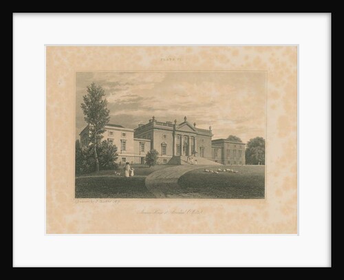 Wiltshire - Stourhead - Mansion: engraving, 1817 by John Buckler