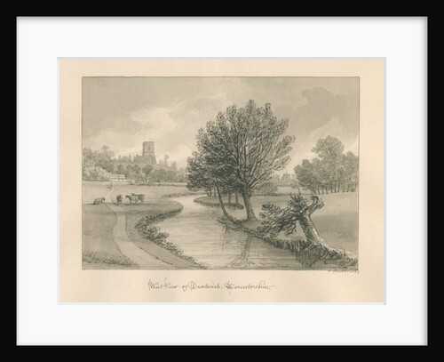 Worcestershire - Droitwich - West View of Town: sepia drawing, 1833 by John Buckler