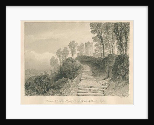 Worcestershire - Droitwich - Dodderhill Church: sepia drawing, 1833 by John Chessell Buckler