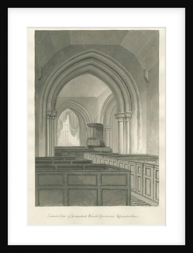 Worcestershire - Droitwich - Dodderhill Church Interior by John Chessell Buckler