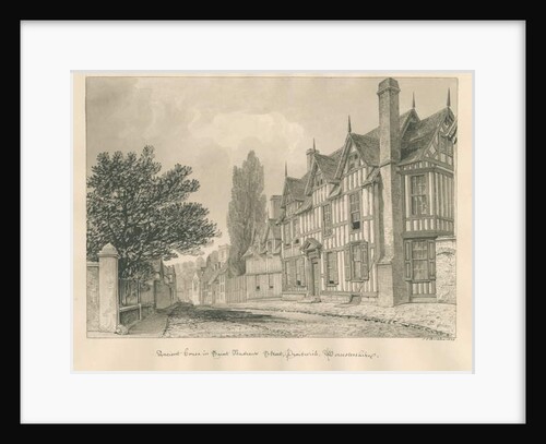 Worcestershire - Droitwich - Saint Andrew's Street Ancient House : sepia drawing, 1833 by John Chessell Buckler