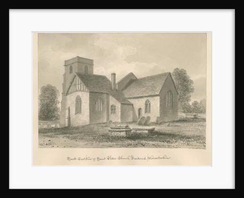 Worcestershire - Droitwich - Saint Peter's Church: sepia drawing, 1833 by John Buckler