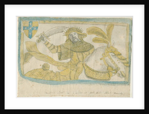 Abbots Bromley - Window Glass at Hall Hill: coloured pencil sketch, nd [?18th cent] by Stebbing Shaw