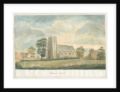 Adbaston Church: pen and wash drawing, 1836 by John Robert Fernyhough