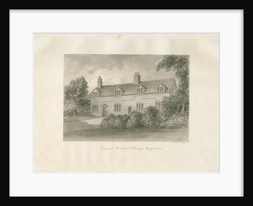 Aldridge Grammar School: sepia drawing, 1847 by John Buckler