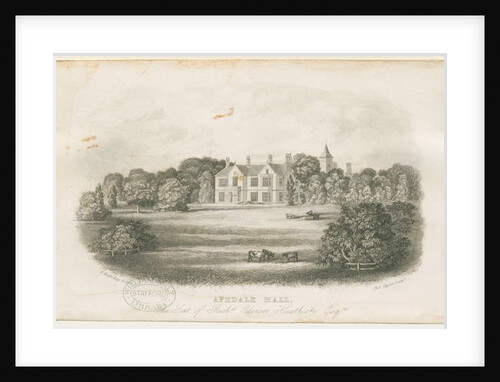 Apedale Hall House and Park: steel engraving, nd [?late 18th cent] by Richard Edensor Heathcote