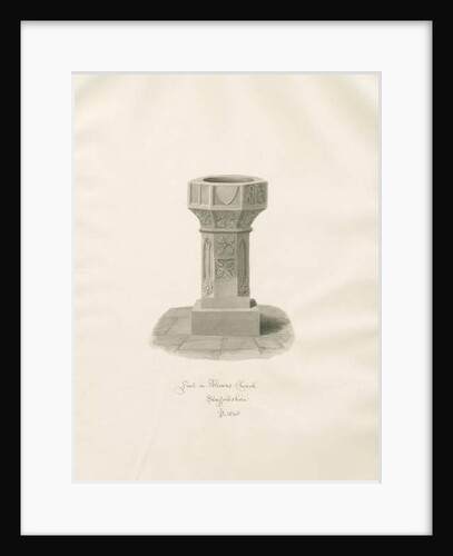 Font in Alrewas Church by John Buckler